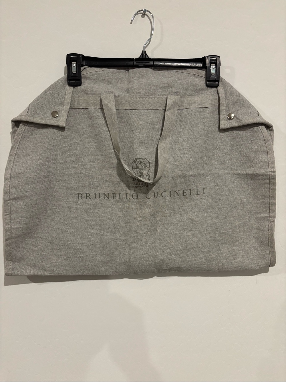 Brunello Cucinelli Gray Fabric Garment Bag